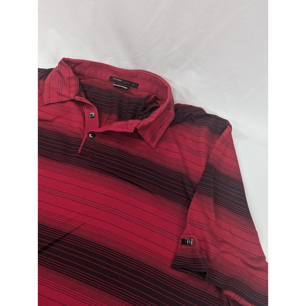 Nike Tiger Woods Collection Cotton‎ Golf Polo Shirt Men's XXL Red Striped
